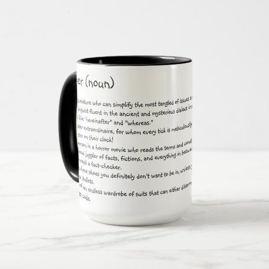 Rechtsanwältin Funny Custom Tasse (Vorderseite Links)