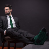 Rechtsanwältin für grüne und silberne Justiz Krawatte