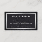 Rechtsanwältin für Metallic Black Steel Visitenkarte (Rückseite)