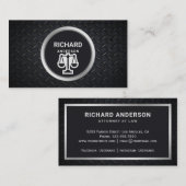 Rechtsanwältin für Metallic Black Steel Visitenkarte (Vorne/Hinten)