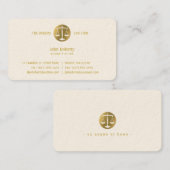 Rechtsanwältin | Goldene Skala der Gerechtigkeit Visitenkarte (Vorne/Hinten)