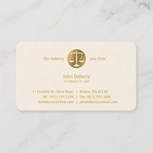 Rechtsanwältin | Goldene Skala der Gerechtigkeit Visitenkarte (Vorderseite)