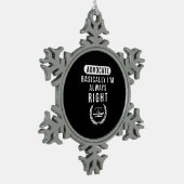 Rechtsanwältin hat grundsätzlich immer recht schneeflocken Zinn-Ornament (Links)