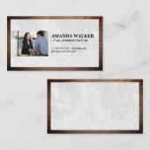 Rechtsanwältin | Holzrahmen | Weiße Textur Visitenkarte (Vorne/Hinten)