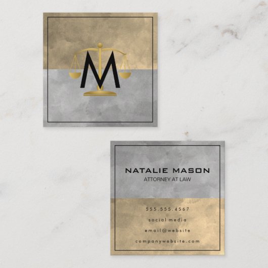 Rechtsanwältin im Justizbereich Quadratische Visitenkarte (Vorne/Hinten)
