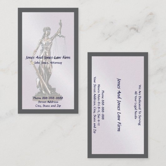 Rechtsanwältin Lady Justice Business Card Visitenkarte (Vorne/Hinten)
