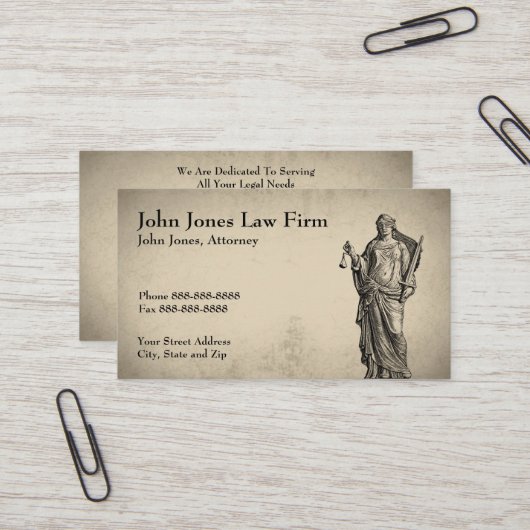 Rechtsanwältin Lady Justice Business Card Visitenkarte (Vorderseite/Rückseite Beispiel)