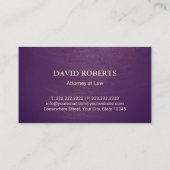 Rechtsanwältin Lila Goldanwalt Visitenkarte (Rückseite)