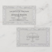 Rechtsanwältin Linen Texture Vintag Visitenkarte (Vorne/Hinten)