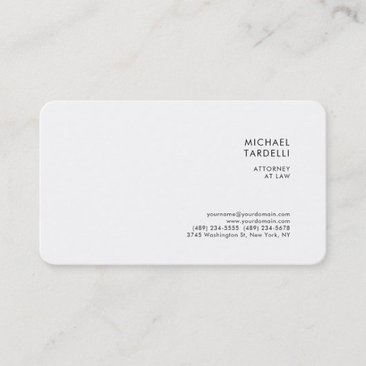 Rechtsanwältin Minimalistische klassische Beruflic Visitenkarte (Vorderseite)