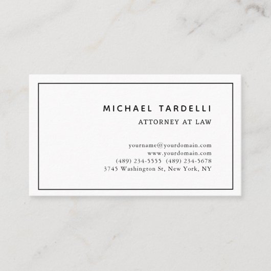 Rechtsanwältin Minimalistische klassische Beruflic Visitenkarte (Vorderseite)