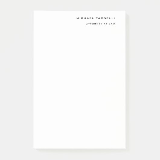 Rechtsanwältin Minimalistische klassische Schlicht Post-it Klebezettel (Vorderseite)