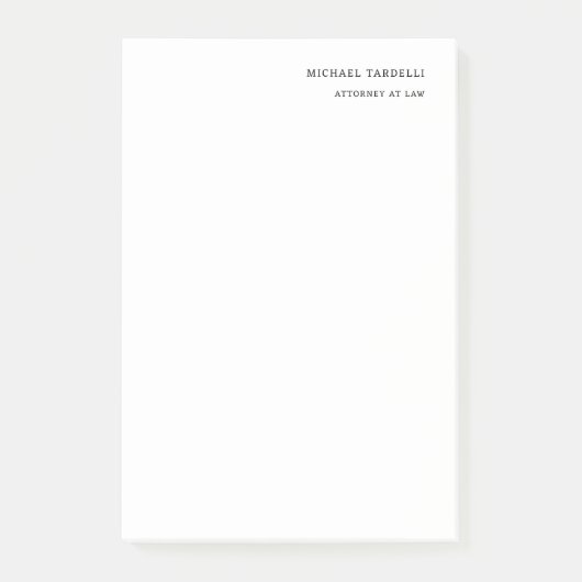 Rechtsanwältin Minimalistische klassische Schlicht Post-it Klebezettel (Vorderseite)