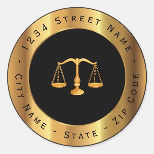 Rechtsanwältin mit dem Gütesiegel "Gold Scale Retu Runder Aufkleber (Vorderseite)