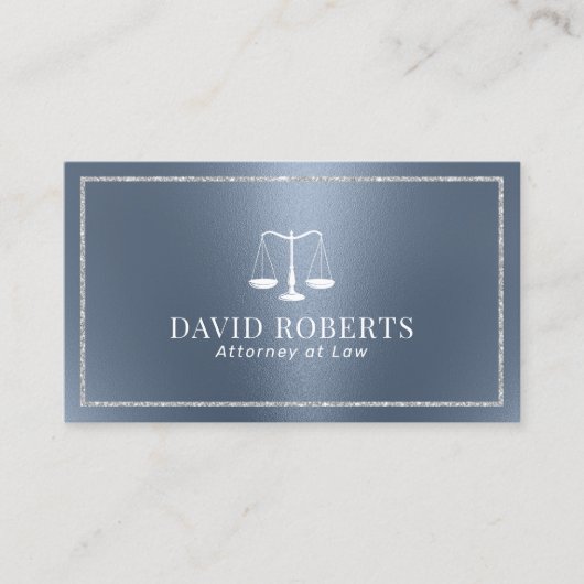 Rechtsanwältin Modern Dusty Blue Visitenkarte (Vorderseite)
