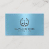 Rechtsanwältin Modern Silver Frame Blue Anwältin Visitenkarte (Vorderseite)