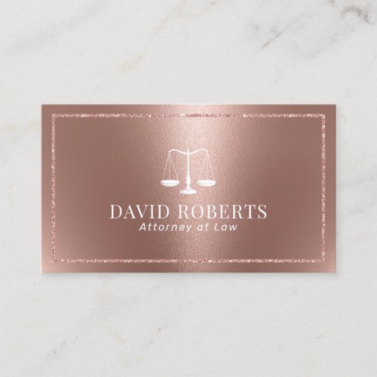 Rechtsanwältin Moderne Rose Gold Rechtsberater Visitenkarte (Vorderseite)