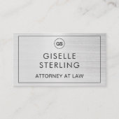 Rechtsanwältin QR-Kodex Gestapelt Silver Monogram Visitenkarte (Vorderseite)