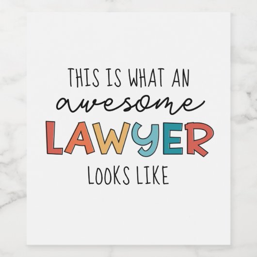 Rechtsanwältin | Rechtsanwalt | Phantastisch Lawye Weinetikett (Einzelnes Label)