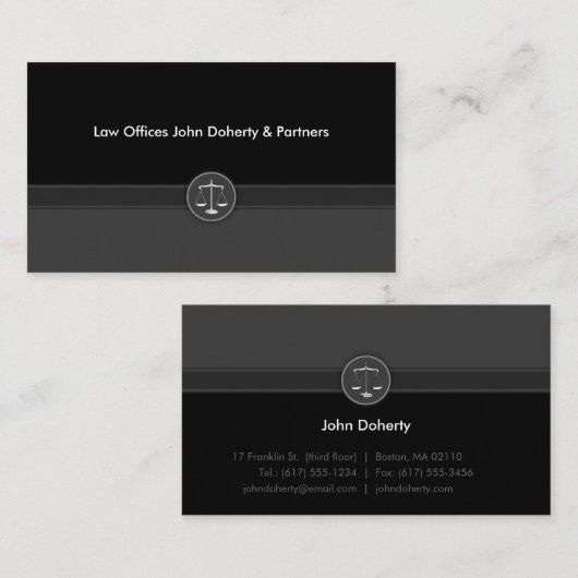 Rechtsanwältin | Rechtsanwalt Visitenkarte (Vorne/Hinten)