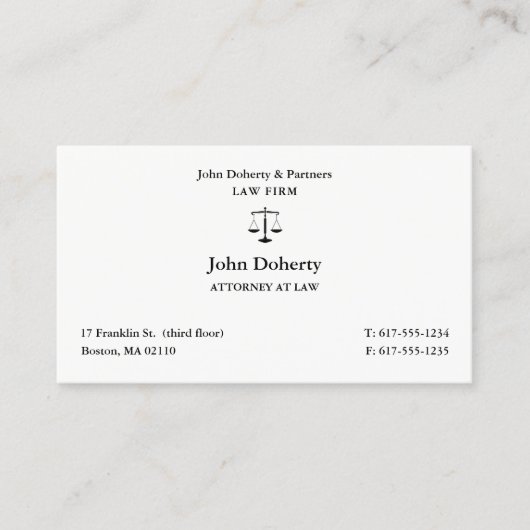 Rechtsanwältin | Rechtsanwalt Visitenkarte (Vorderseite)