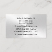Rechtsanwältin Silver & Gold Business Card Visitenkarte (Rückseite)