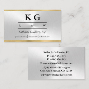 Rechtsanwältin Silver & Gold Business Card Visitenkarte
