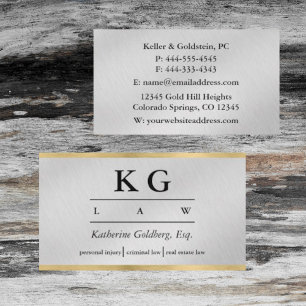 Rechtsanwältin Silver & Gold Business Card Visitenkarte