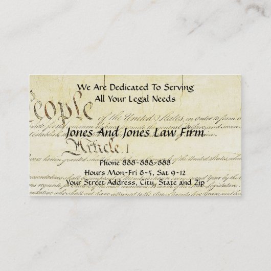 Rechtsanwältin Visitenkarte (Rückseite)