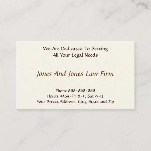 Rechtsanwältin Visitenkarte (Rückseite)