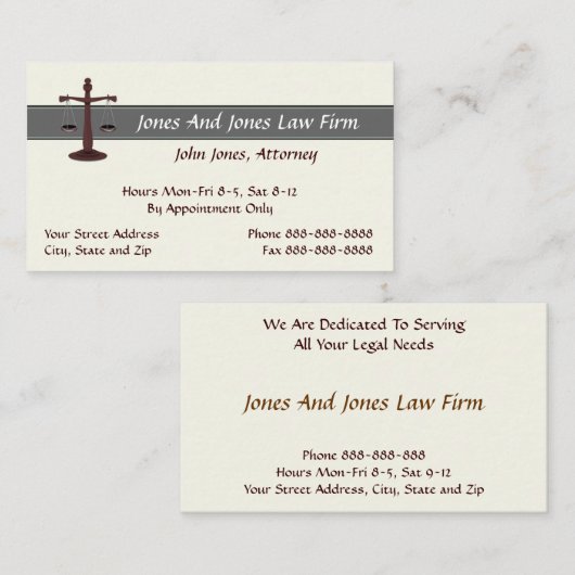 Rechtsanwältin Visitenkarte (Vorne/Hinten)
