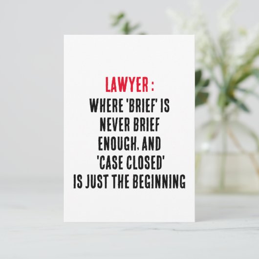 Rechtsanwältin Wo "Brief" nie kurz genug ist und " Dankeskarte (Stehend Vorderseite)