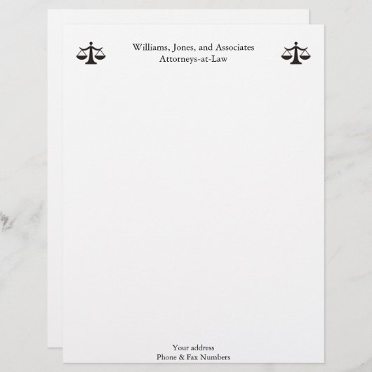 Rechtsanwalts-Briefkopf Briefkopf (Vorne/Hinten)