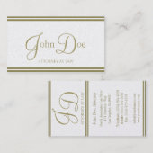 Rechtsanwalts-elegantes Skript/Streifen golden Visitenkarte (Vorne/Hinten)