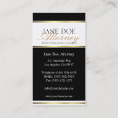 Rechtsanwalts-Goldmetallisches Skript Visitenkarte (Rückseite)