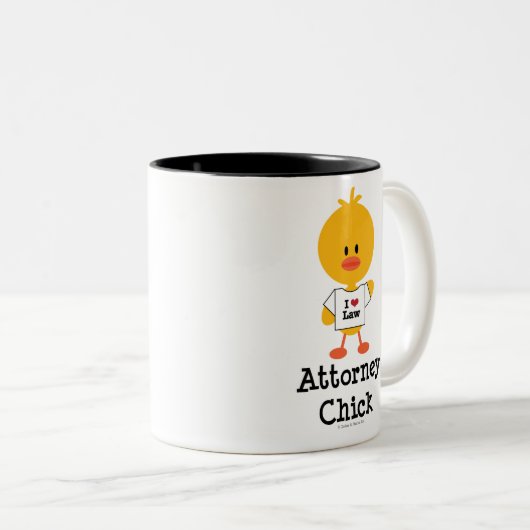 Rechtsanwalts-Küken-Tasse Zweifarbige Tasse (VorderseiteRechts)