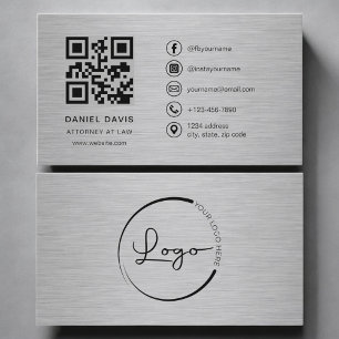 Rechtsanwalts-Metall-QR-Code Visitenkarte