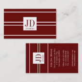 Rechtsanwalts-Rechtsanwalt-dunkle Kirschweißer Visitenkarte (Vorne/Hinten)