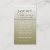 Rechtsanwalts-Rechtsanwalt-Sozietäts-Skript-Gold Visitenkarte (Rückseite)