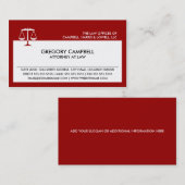 Rechtsanwalts-Rot-Visitenkarten Visitenkarte (Vorne/Hinten)