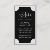 Rechtsanwalts-schwarze Plakette/silberne Grenze Visitenkarte (Rückseite)