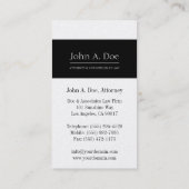 Rechtsanwalts-Schwarzes/Platin-Grenzbalance Visitenkarte (Rückseite)