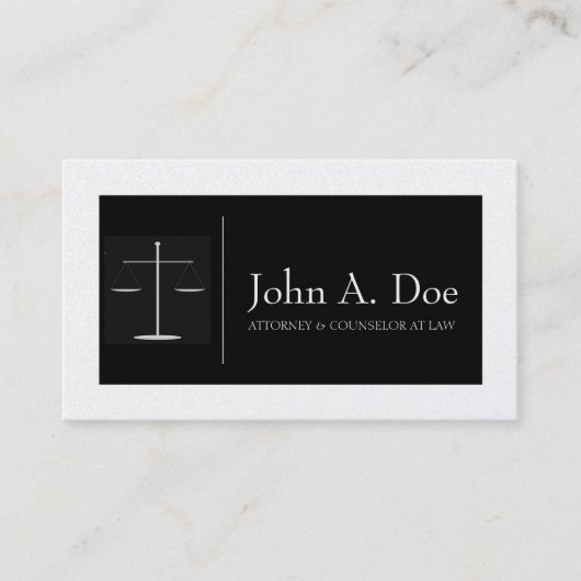 Rechtsanwalts-Schwarzes/Platin-Grenzbalance Visitenkarte (Vorderseite)