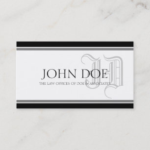 Rechtsanwalts-silbernes extravagantes Monogramm Visitenkarte