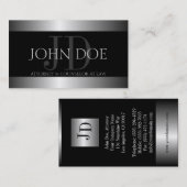 Rechtsanwalts-silbernes Metallmetallische Grenze Visitenkarte (Vorne/Hinten)