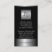 Rechtsanwalts-silbernes Metallmetallische Grenze Visitenkarte (Rückseite)