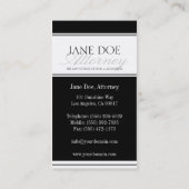Rechtsanwalts-silbernes Skript Visitenkarte (Rückseite)