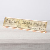 Rechtsanwalts-Verfassung der Vereinigten Staaten Schreibtischnamensplakette (Vorderseite )