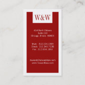 Rechtsanwalts-Visitenkarten Visitenkarte (Rückseite)