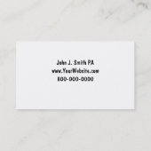 Rechtsanwalts-Visitenkarten Visitenkarte (Rückseite)